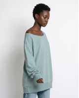Μπλούζα φούτερ αχνούδιαστο oversized σιέλ