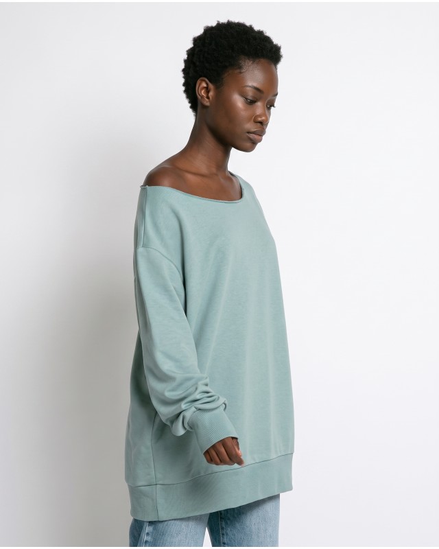 Μπλούζα φούτερ αχνούδιαστο oversized σιέλ