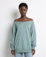 Μπλούζα φούτερ αχνούδιαστο oversized σιέλ