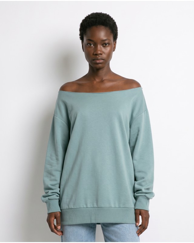 Μπλούζα φούτερ αχνούδιαστο oversized σιέλ