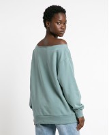 Μπλούζα φούτερ αχνούδιαστο oversized σιέλ