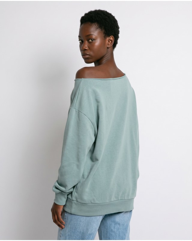 Μπλούζα φούτερ αχνούδιαστο oversized σιέλ