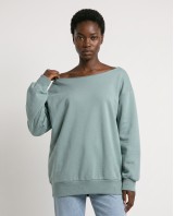 Μπλούζα φούτερ αχνούδιαστο oversized σιέλ
