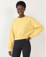 Cotton Relaxed Cropped Sweatshirt yellow
