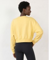 Cotton Relaxed Cropped Sweatshirt yellow