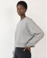 Cotton Relaxed Cropped Sweatshirt grey