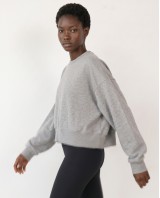 Cotton Relaxed Cropped Sweatshirt grey