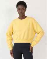 Cotton Relaxed Cropped Sweatshirt yellow