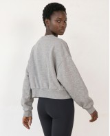 Cotton Relaxed Cropped Sweatshirt grey