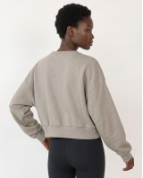 Cotton Relaxed Cropped Sweatshirt light mint