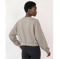 Cotton Relaxed Cropped Sweatshirt light mint