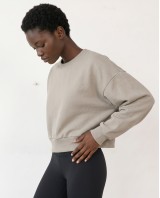 Cotton Relaxed Cropped Sweatshirt light mint