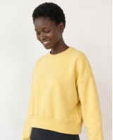Cotton Relaxed Cropped Sweatshirt yellow
