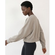 Cotton Relaxed Cropped Sweatshirt light mint