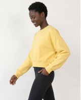 Cotton Relaxed Cropped Sweatshirt yellow