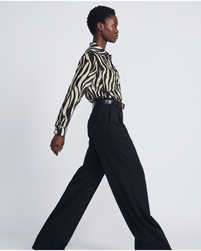 Πουκάμισο zebra print μαύρο