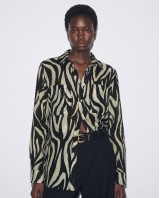 Πουκάμισο zebra print μαύρο