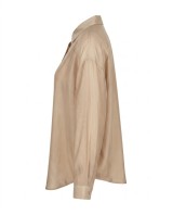 Oversized Sheer Button-Up Shirt beige