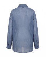 Oversized Sheer Button-Up Shirt intigo