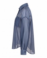 Oversized Sheer Button-Up Shirt intigo