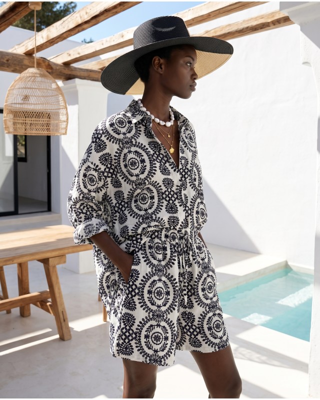 Ethnic Breeze Oversized Πουκάμισο & Σορτς black