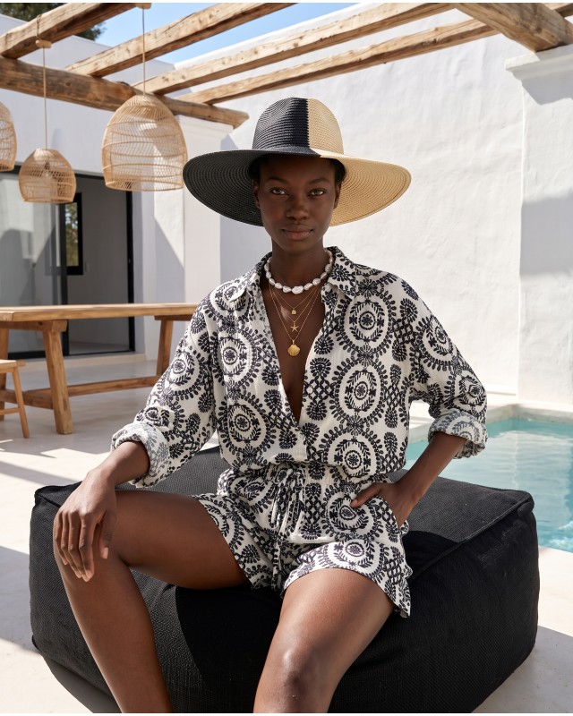 Ethnic Breeze Oversized Πουκάμισο & Σορτς black