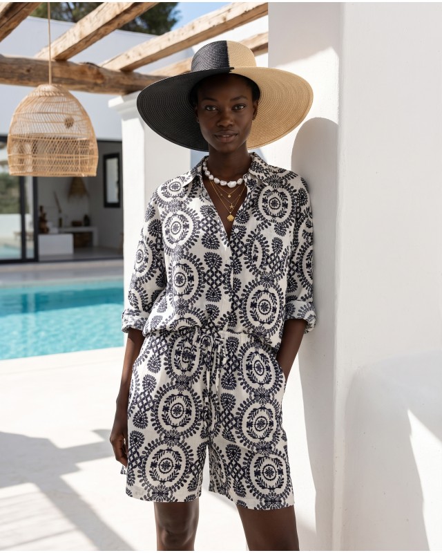 Ethnic Breeze Oversized Πουκάμισο & Σορτς black