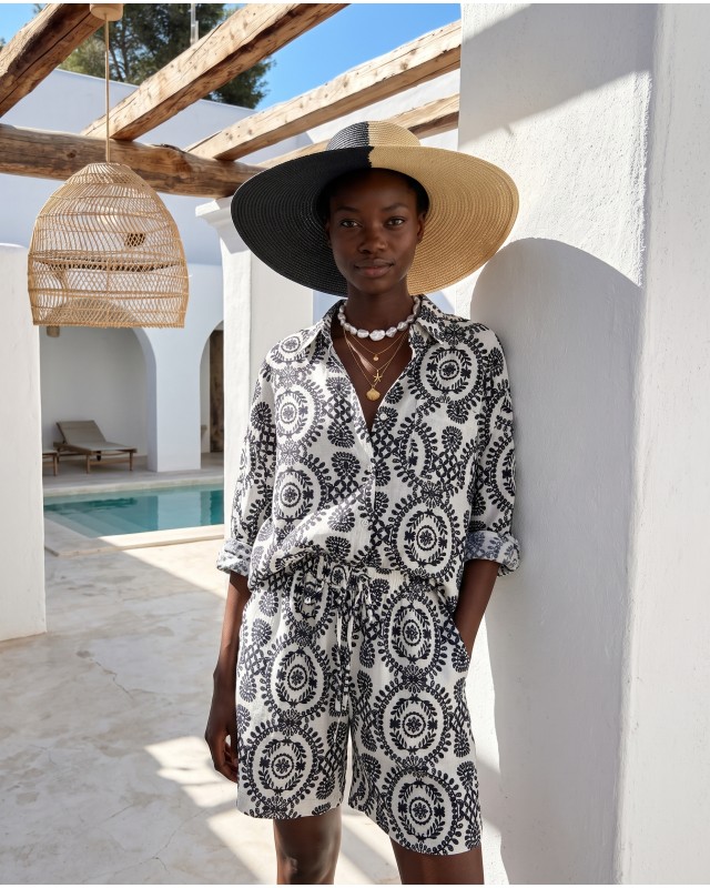 Ethnic Breeze Oversized Πουκάμισο & Σορτς black