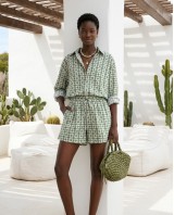 Mediterranean Mosaic Shirt & Short Set green