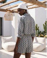 Mediterranean Mosaic Shirt & Short Set blue