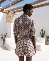 Mediterranean Mosaic Shirt & Short Set pink