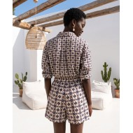 Mediterranean Mosaic Shirt & Short Set pink