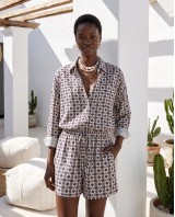 Mediterranean Mosaic Shirt & Short Set pink