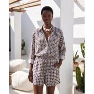 Mediterranean Mosaic Shirt & Short Set pink