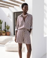Mediterranean Mosaic Shirt & Short Set pink