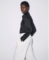 Σατέν Πουκάμισο Lace Back black
