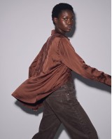 Σατέν Πουκάμισο Lace Back brown
