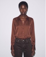 Σατέν Πουκάμισο Lace Back brown