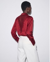 Σατέν Πουκάμισο Lace Back red