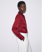 Σατέν Πουκάμισο Lace Back red