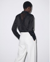 Σατέν Πουκάμισο Lace Back black