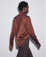 Σατέν Πουκάμισο Lace Back brown