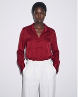 Σατέν Πουκάμισο Lace Back red