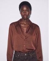 Σατέν Πουκάμισο Lace Back brown