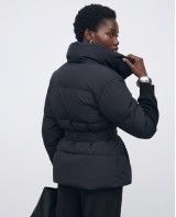Μπουφάν puffer με Γιακά & Ζώνη black