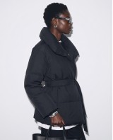 Μπουφάν puffer με Γιακά & Ζώνη black
