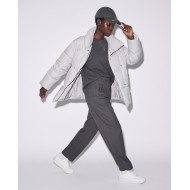 Μπουφάν puffer με Γιακά & Ζώνη light grey