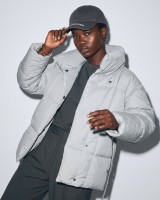 Μπουφάν puffer με Γιακά & Ζώνη light grey