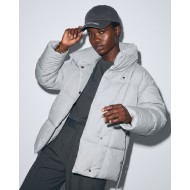 Μπουφάν puffer με Γιακά & Ζώνη light grey