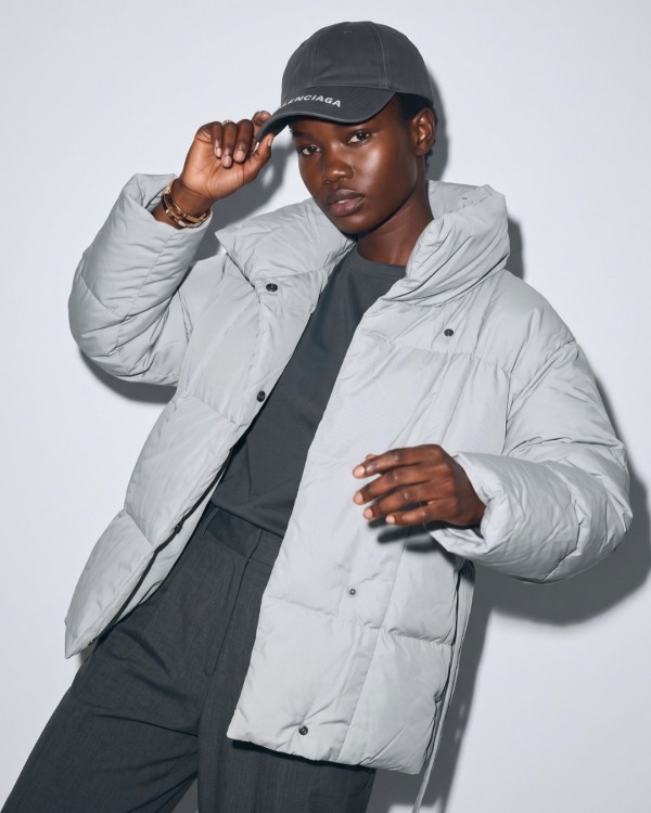 Μπουφάν puffer με Γιακά & Ζώνη light grey